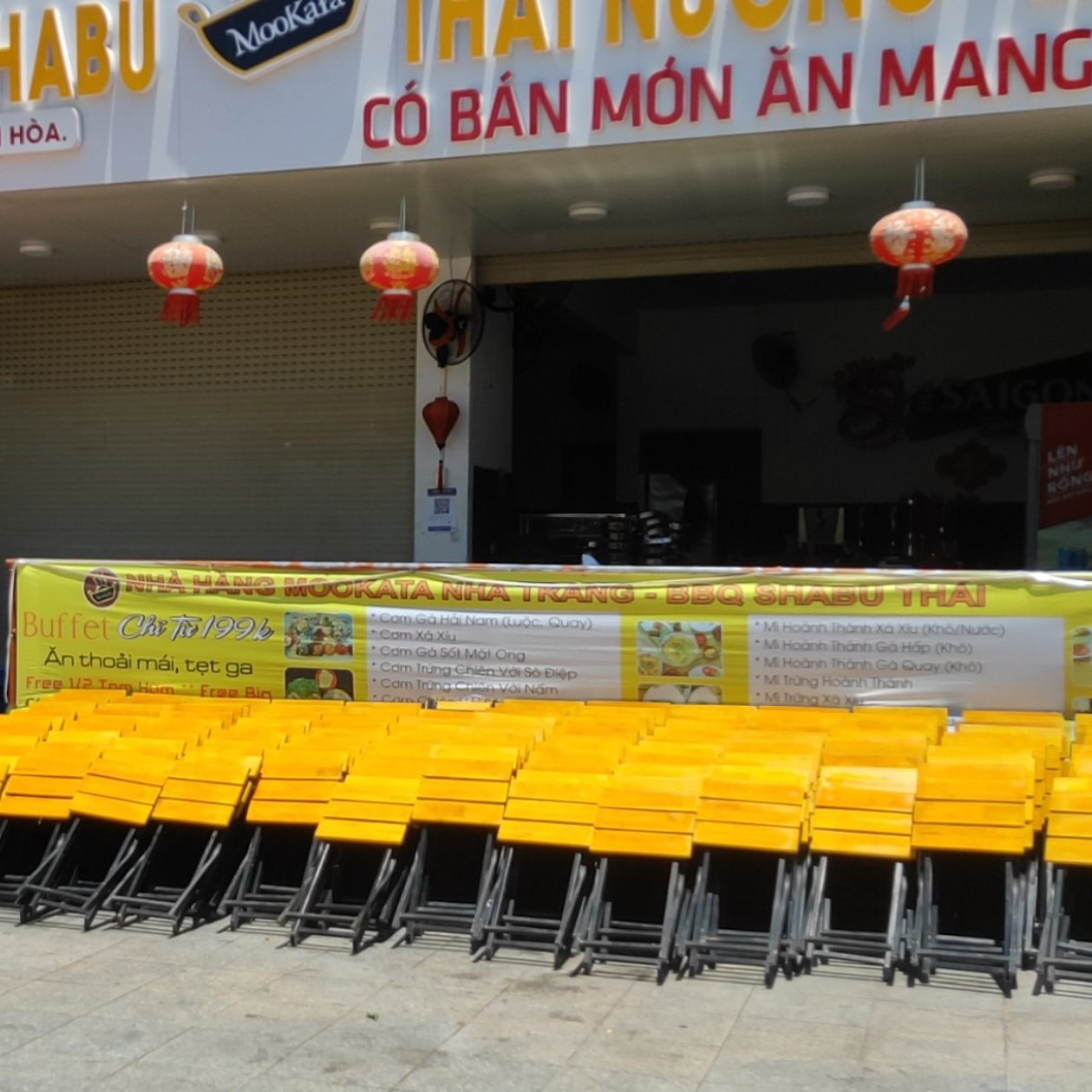 Bàn ghế sắt - gỗ