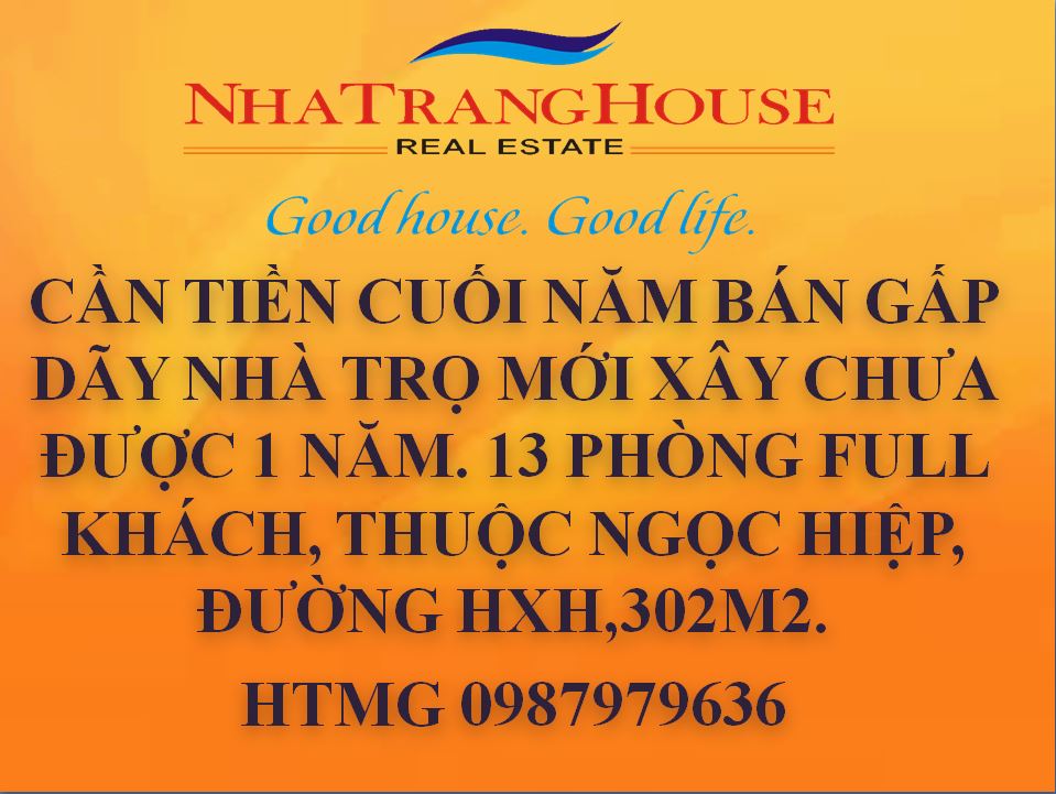 Cần Bán Dãy Trọ Mới Xây ,Diện Tích 302M2 , 0987979636.