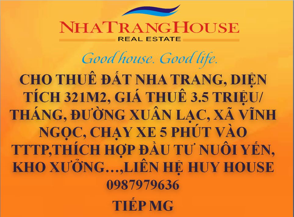 Cho thuê Đất Nha Trang 321m2/ giá 3,5 triệu/ tháng.