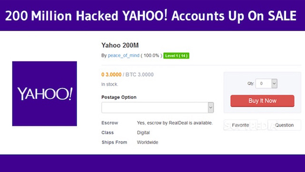 Hacker rao bán 200 triệu tài khoản Yahoo trên